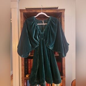 Portia Emerald Velvet Free People Dress S